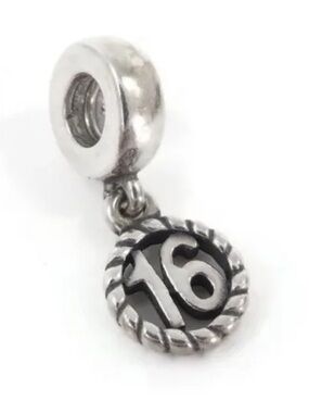 Vintage PANDORA Sterling Silver Sweet 16 Birthday Dangle Charm 790494 Retired